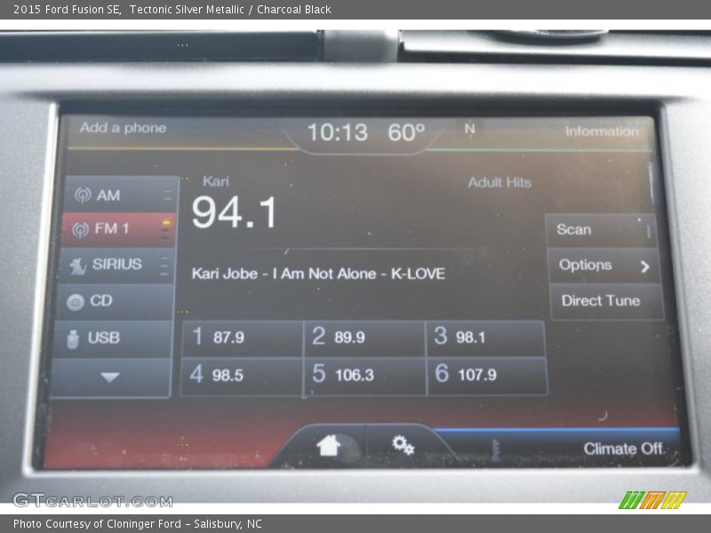 Tectonic Silver Metallic / Charcoal Black 2015 Ford Fusion SE