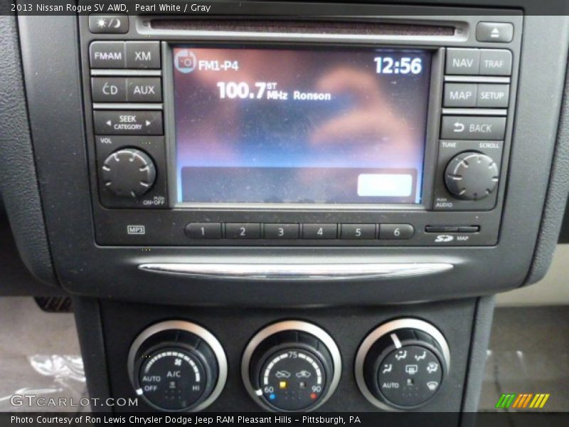 Pearl White / Gray 2013 Nissan Rogue SV AWD