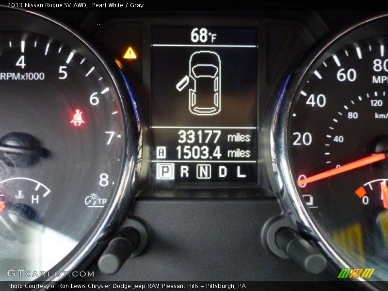 Pearl White / Gray 2013 Nissan Rogue SV AWD