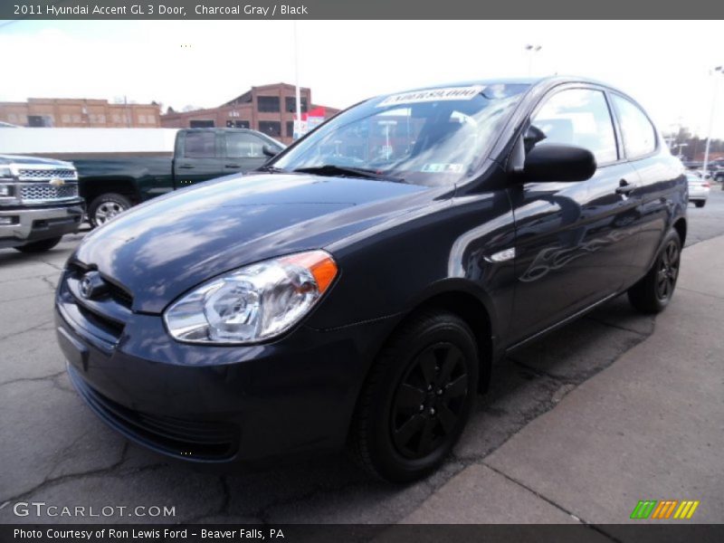 Charcoal Gray / Black 2011 Hyundai Accent GL 3 Door