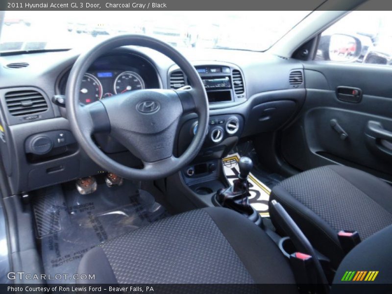 Charcoal Gray / Black 2011 Hyundai Accent GL 3 Door