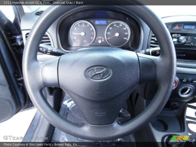 Charcoal Gray / Black 2011 Hyundai Accent GL 3 Door