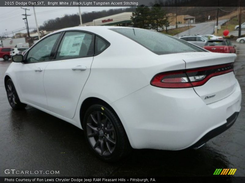 Bright White / Black/Light Tungsten Accent Stitching 2015 Dodge Dart SXT