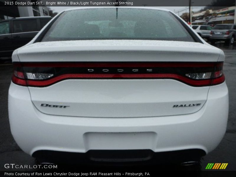 Bright White / Black/Light Tungsten Accent Stitching 2015 Dodge Dart SXT