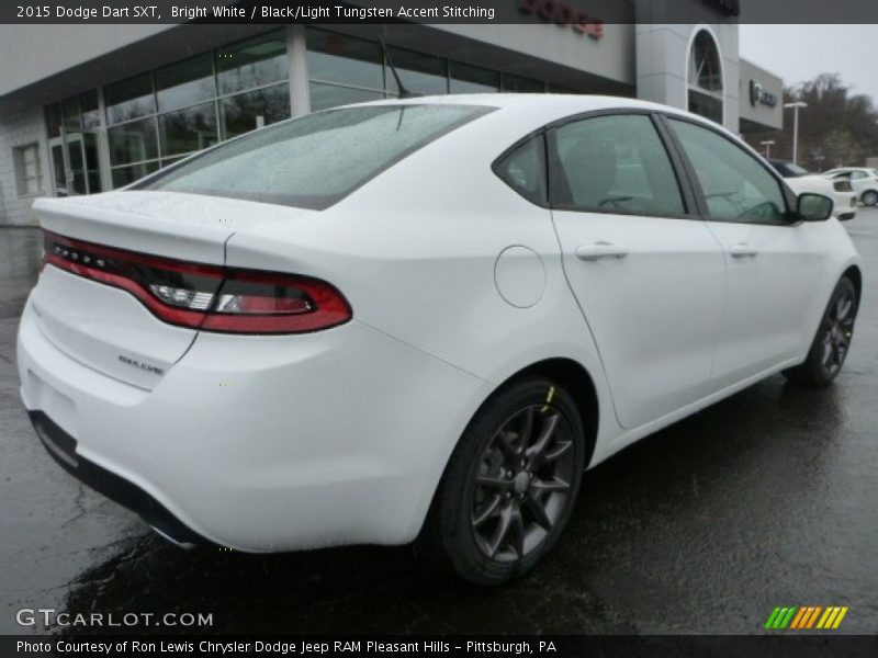 Bright White / Black/Light Tungsten Accent Stitching 2015 Dodge Dart SXT