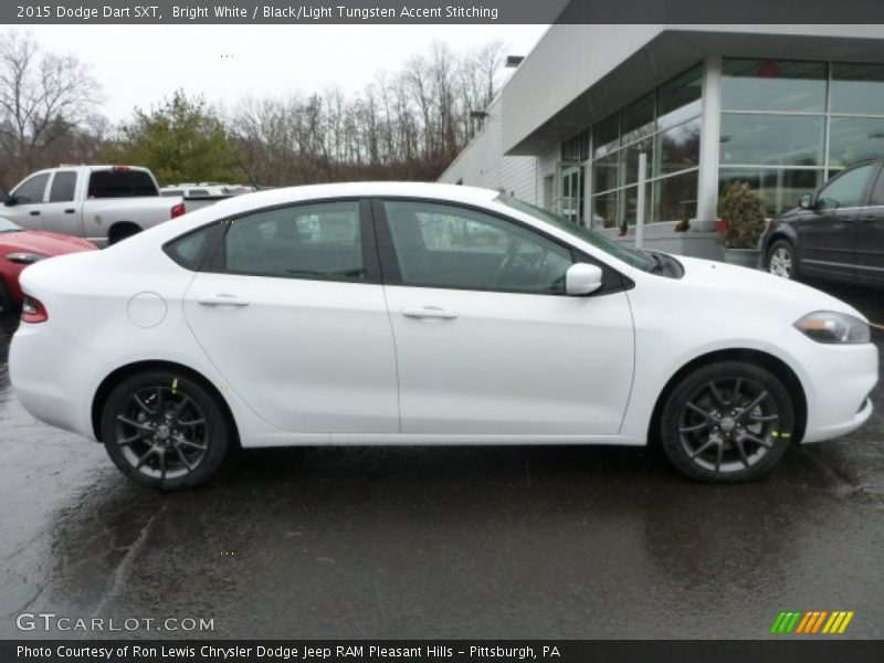 Bright White / Black/Light Tungsten Accent Stitching 2015 Dodge Dart SXT