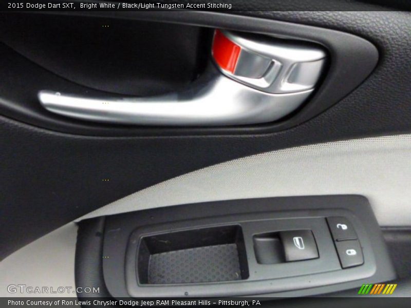 Bright White / Black/Light Tungsten Accent Stitching 2015 Dodge Dart SXT
