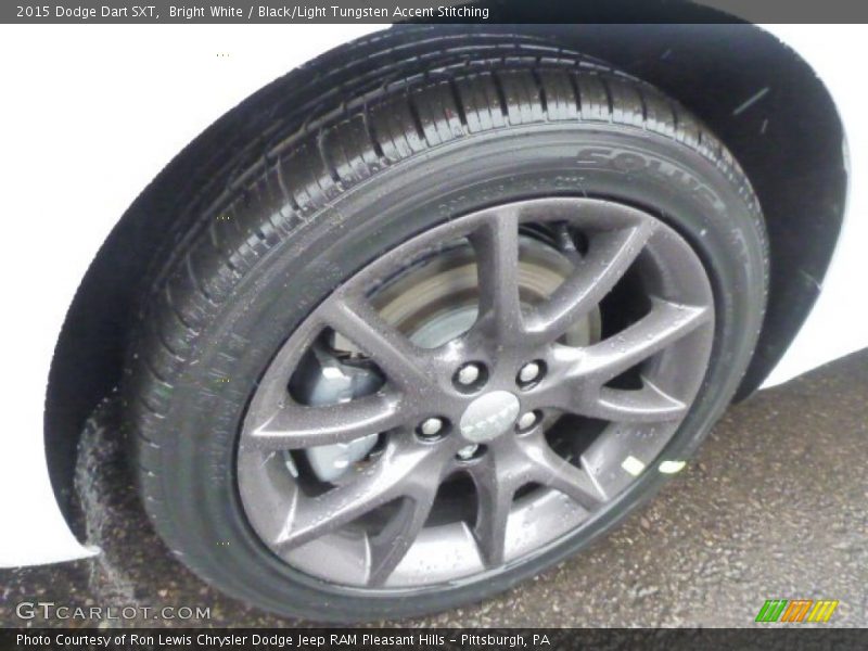 Bright White / Black/Light Tungsten Accent Stitching 2015 Dodge Dart SXT