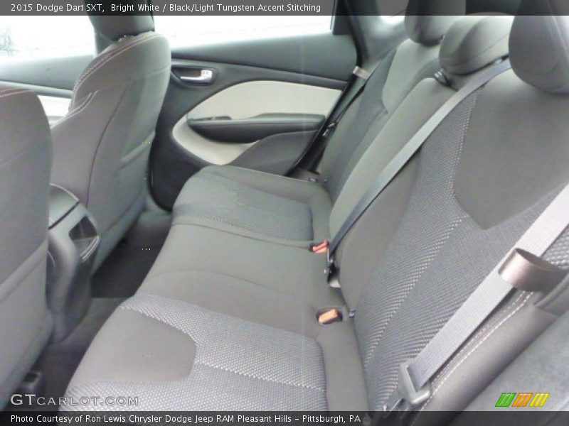 Bright White / Black/Light Tungsten Accent Stitching 2015 Dodge Dart SXT