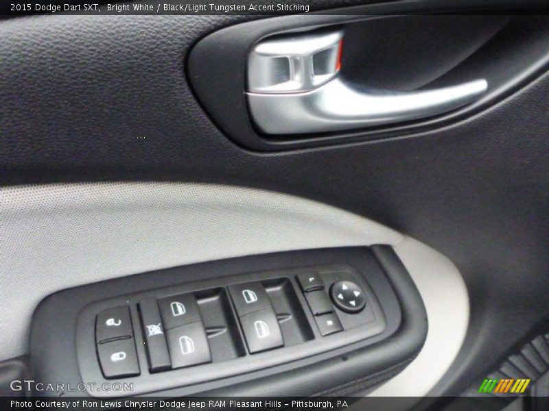 Bright White / Black/Light Tungsten Accent Stitching 2015 Dodge Dart SXT