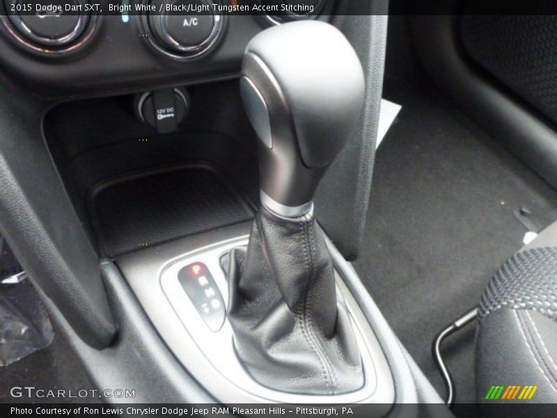 Bright White / Black/Light Tungsten Accent Stitching 2015 Dodge Dart SXT