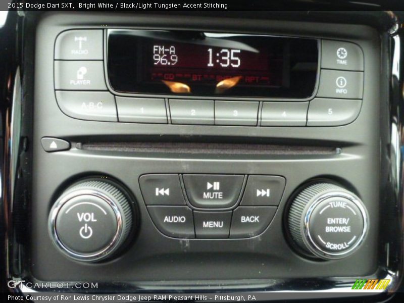 Bright White / Black/Light Tungsten Accent Stitching 2015 Dodge Dart SXT