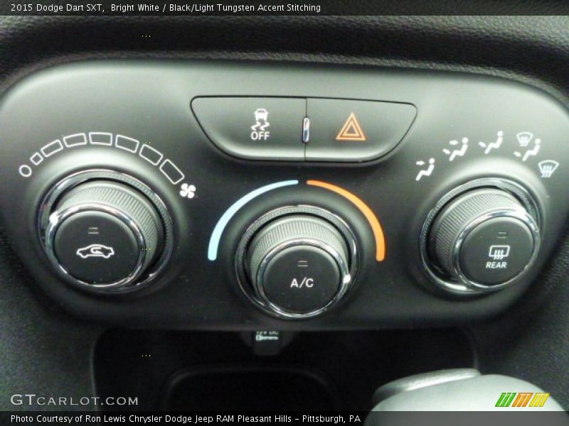 Bright White / Black/Light Tungsten Accent Stitching 2015 Dodge Dart SXT