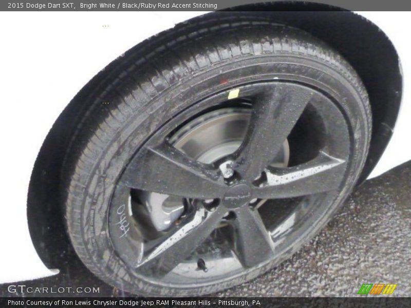 Bright White / Black/Ruby Red Accent Stitching 2015 Dodge Dart SXT