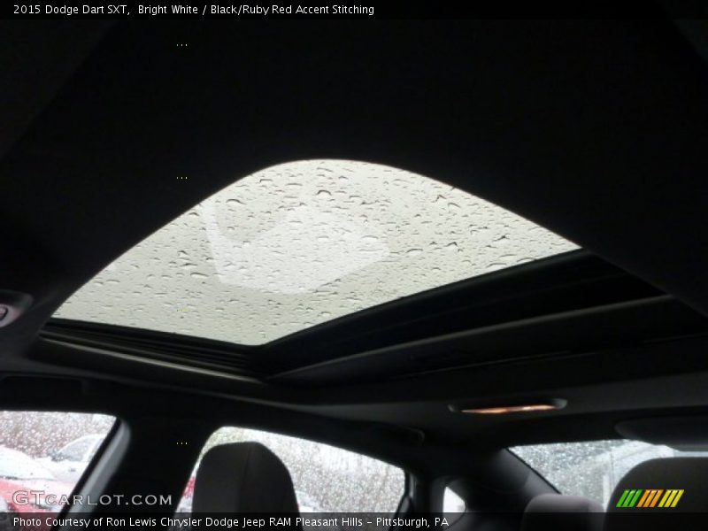 Bright White / Black/Ruby Red Accent Stitching 2015 Dodge Dart SXT