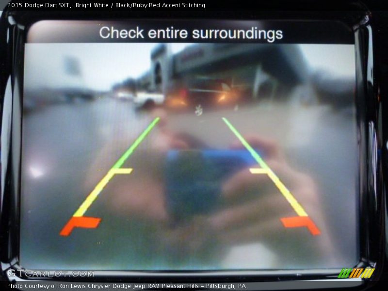 Bright White / Black/Ruby Red Accent Stitching 2015 Dodge Dart SXT