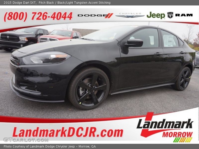Pitch Black / Black/Light Tungsten Accent Stitching 2015 Dodge Dart SXT