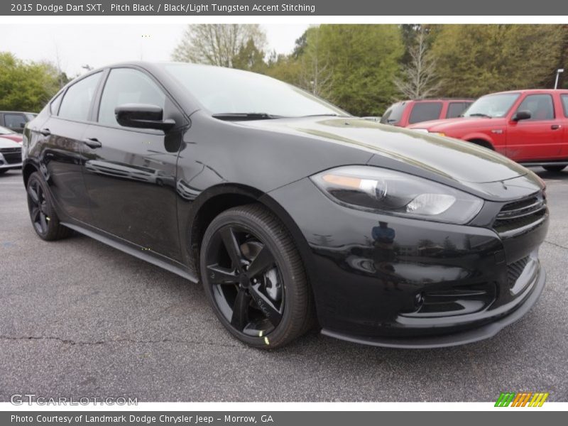 Pitch Black / Black/Light Tungsten Accent Stitching 2015 Dodge Dart SXT