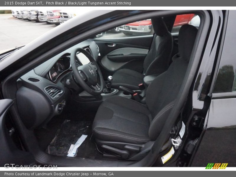 Pitch Black / Black/Light Tungsten Accent Stitching 2015 Dodge Dart SXT