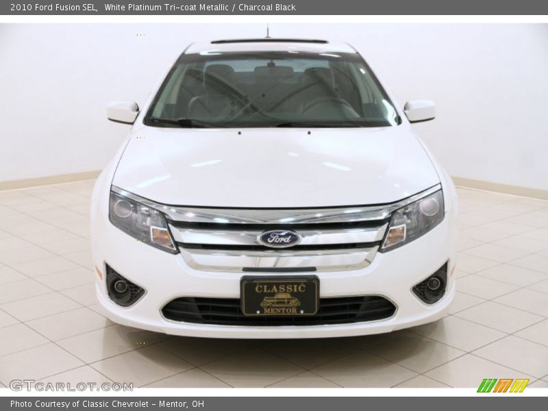 White Platinum Tri-coat Metallic / Charcoal Black 2010 Ford Fusion SEL