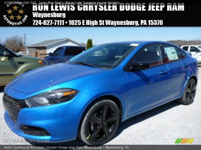 Laser Blue Pearl / Black/Light Tungsten Accent Stitching 2015 Dodge Dart SXT