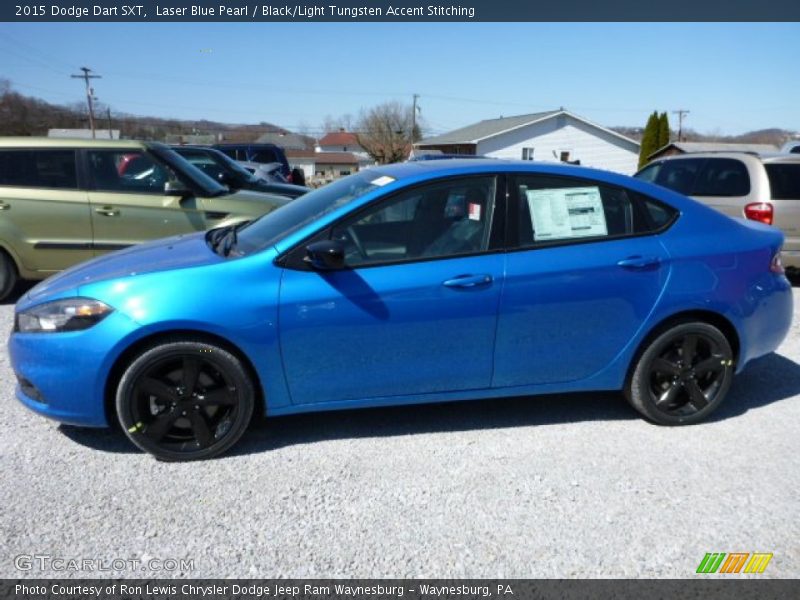 Laser Blue Pearl / Black/Light Tungsten Accent Stitching 2015 Dodge Dart SXT