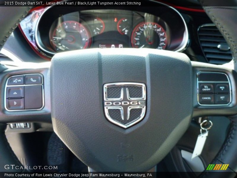 Laser Blue Pearl / Black/Light Tungsten Accent Stitching 2015 Dodge Dart SXT