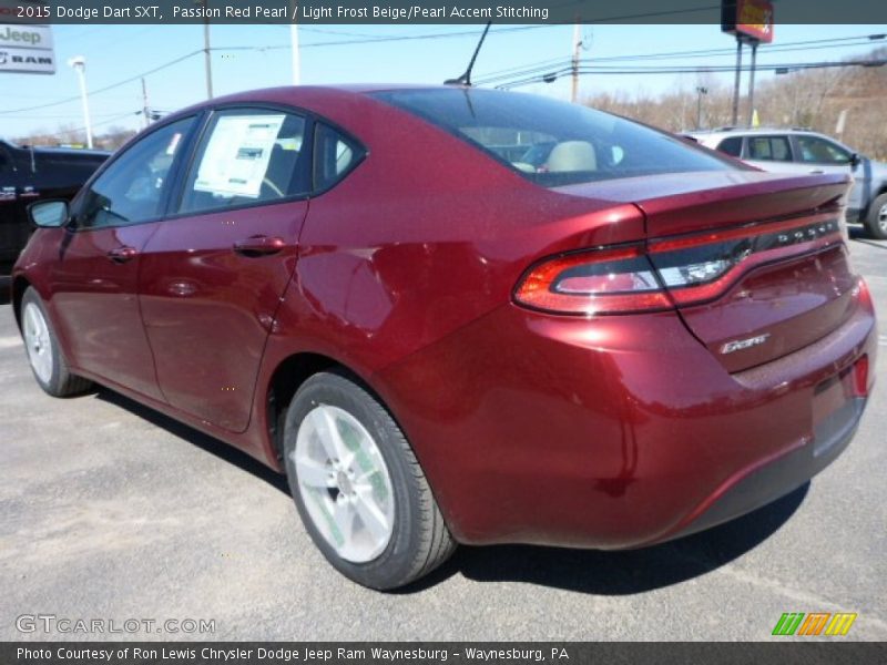Passion Red Pearl / Light Frost Beige/Pearl Accent Stitching 2015 Dodge Dart SXT