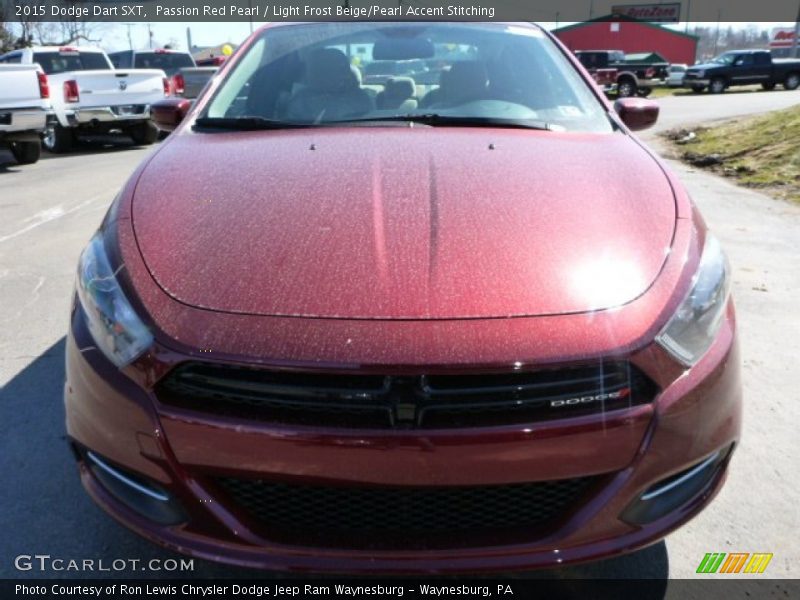 Passion Red Pearl / Light Frost Beige/Pearl Accent Stitching 2015 Dodge Dart SXT