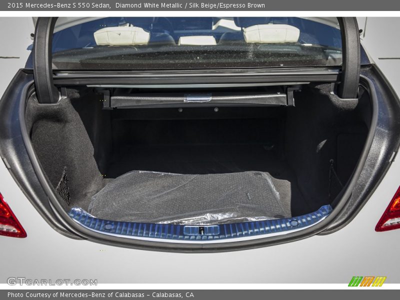 Diamond White Metallic / Silk Beige/Espresso Brown 2015 Mercedes-Benz S 550 Sedan