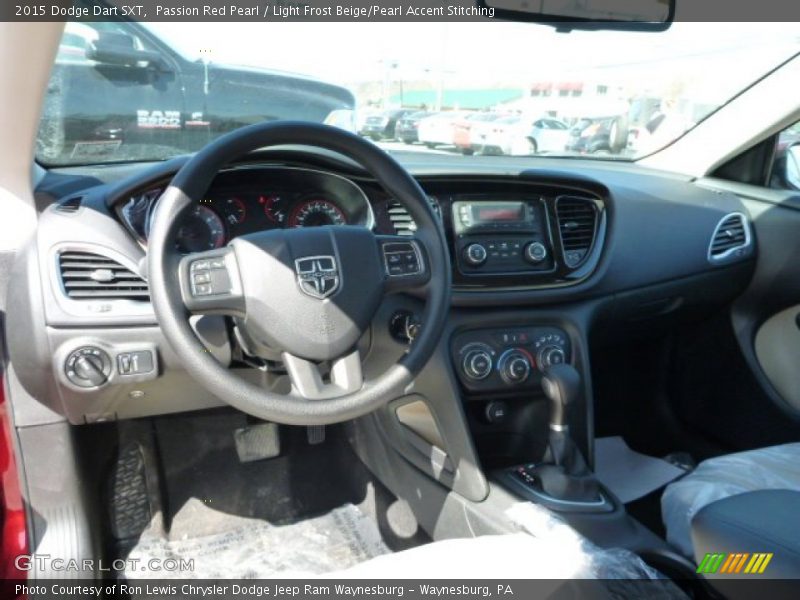 Passion Red Pearl / Light Frost Beige/Pearl Accent Stitching 2015 Dodge Dart SXT