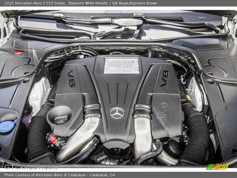 Diamond White Metallic / Silk Beige/Espresso Brown 2015 Mercedes-Benz S 550 Sedan