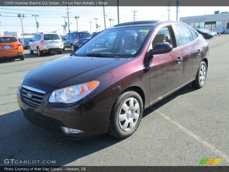 Purple Rain Metallic / Beige 2008 Hyundai Elantra GLS Sedan