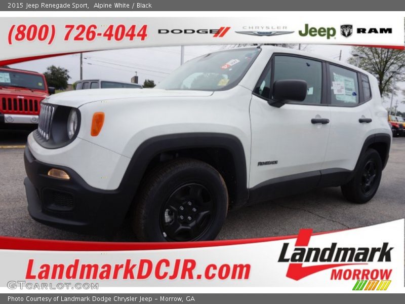 Alpine White / Black 2015 Jeep Renegade Sport