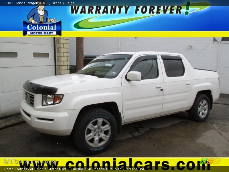 White / Beige 2007 Honda Ridgeline RTL