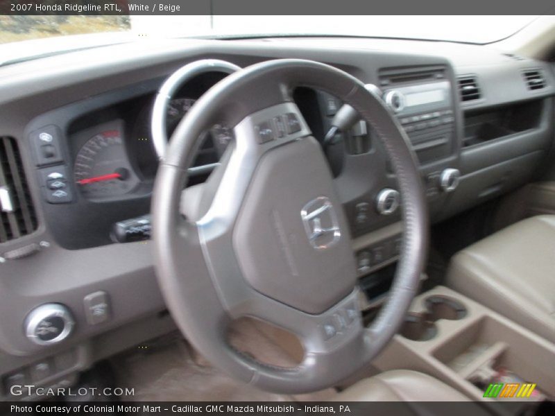 White / Beige 2007 Honda Ridgeline RTL