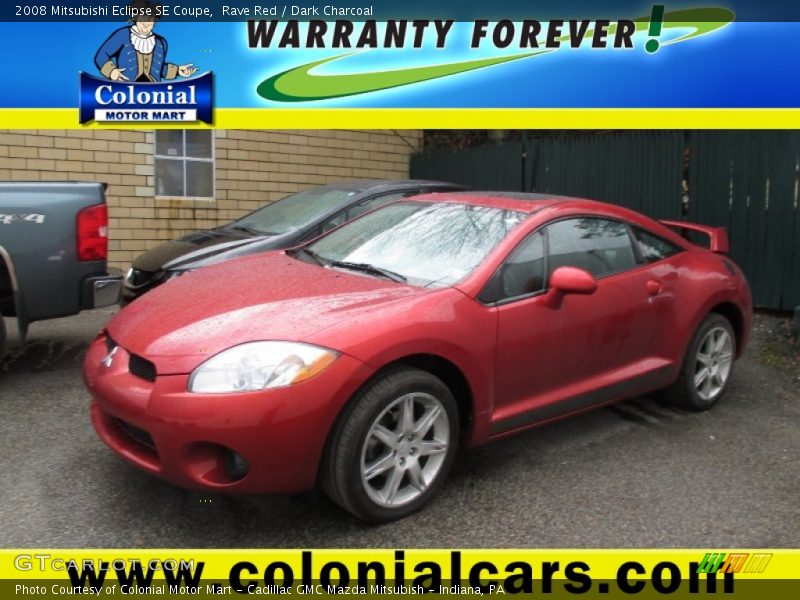 Rave Red / Dark Charcoal 2008 Mitsubishi Eclipse SE Coupe