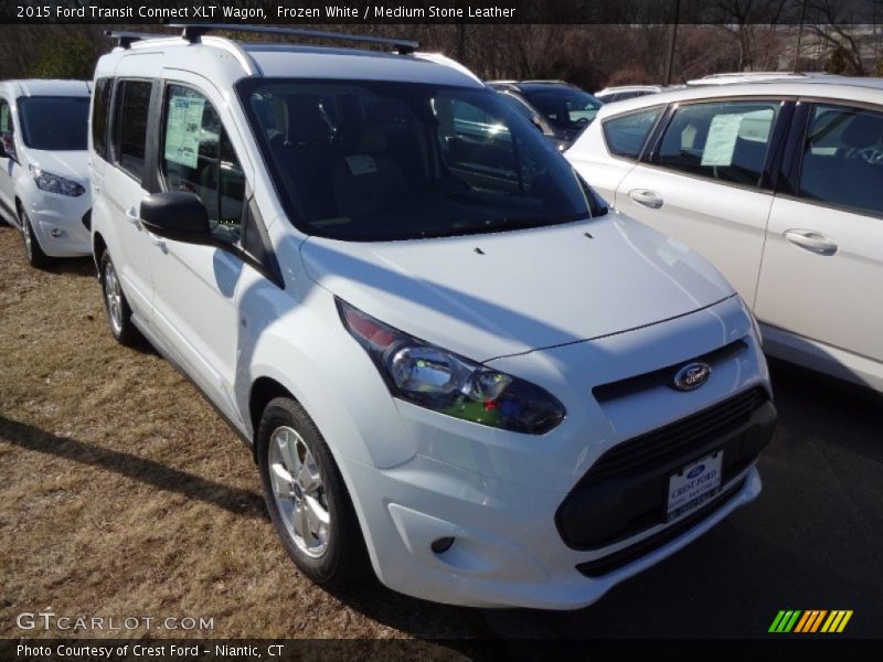 Frozen White / Medium Stone Leather 2015 Ford Transit Connect XLT Wagon