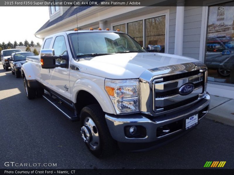 White Platinum / Adobe 2015 Ford F350 Super Duty Lariat Crew Cab 4x4 DRW
