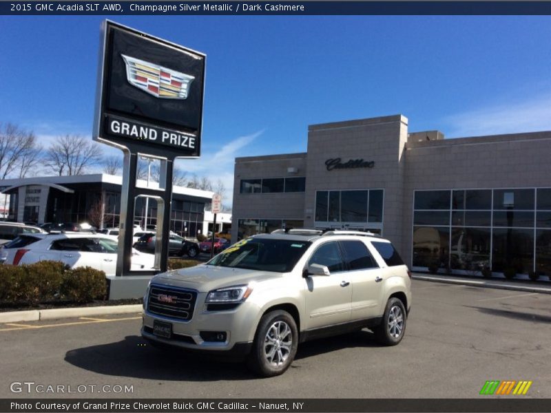Champagne Silver Metallic / Dark Cashmere 2015 GMC Acadia SLT AWD