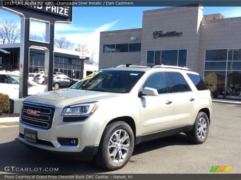 Champagne Silver Metallic / Dark Cashmere 2015 GMC Acadia SLT AWD