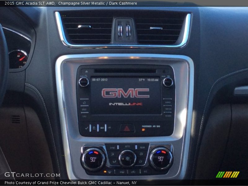 Champagne Silver Metallic / Dark Cashmere 2015 GMC Acadia SLT AWD