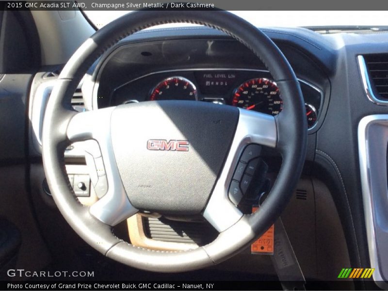Champagne Silver Metallic / Dark Cashmere 2015 GMC Acadia SLT AWD
