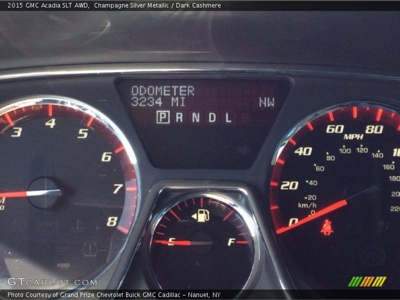 Champagne Silver Metallic / Dark Cashmere 2015 GMC Acadia SLT AWD
