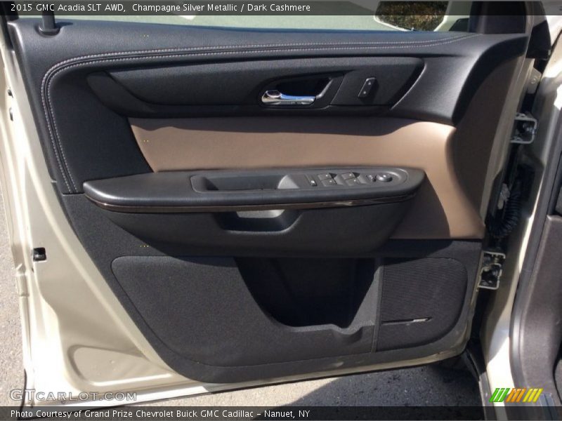 Champagne Silver Metallic / Dark Cashmere 2015 GMC Acadia SLT AWD