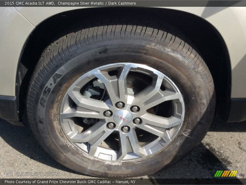 Champagne Silver Metallic / Dark Cashmere 2015 GMC Acadia SLT AWD