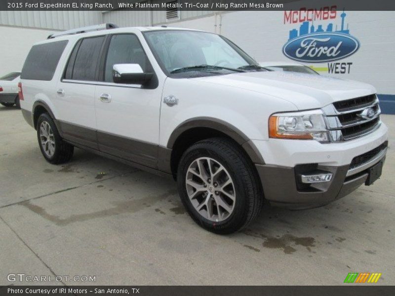White Platinum Metallic Tri-Coat / King Ranch Mesa Brown 2015 Ford Expedition EL King Ranch