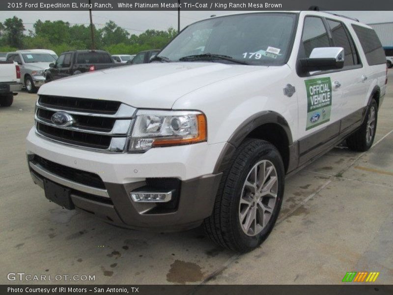 White Platinum Metallic Tri-Coat / King Ranch Mesa Brown 2015 Ford Expedition EL King Ranch
