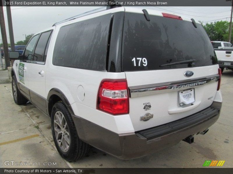 White Platinum Metallic Tri-Coat / King Ranch Mesa Brown 2015 Ford Expedition EL King Ranch