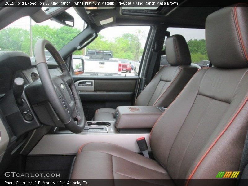 White Platinum Metallic Tri-Coat / King Ranch Mesa Brown 2015 Ford Expedition EL King Ranch